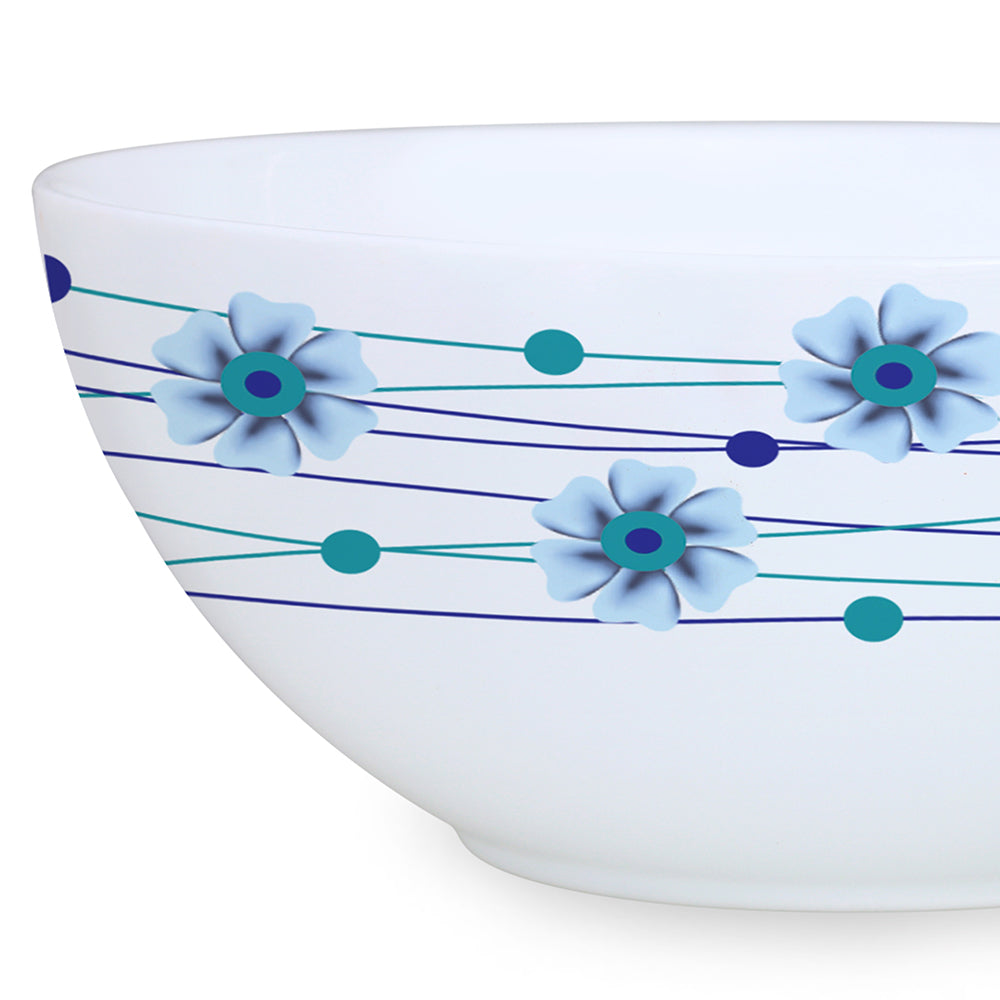 Larah by Borosil Bluebell Snack Bowl with Cover, 2pcSet+2Lids