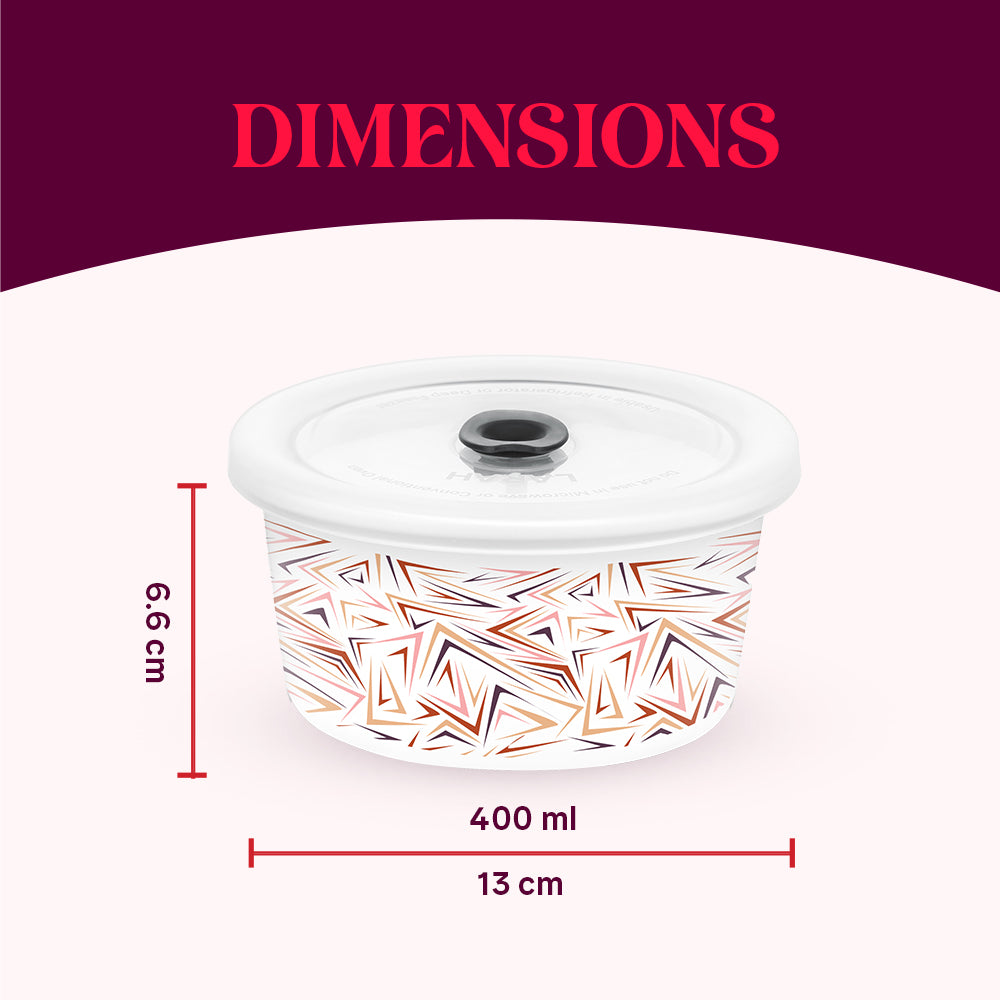 Larah By Borosil Comet Storage Bowl Set, 400ml x 2