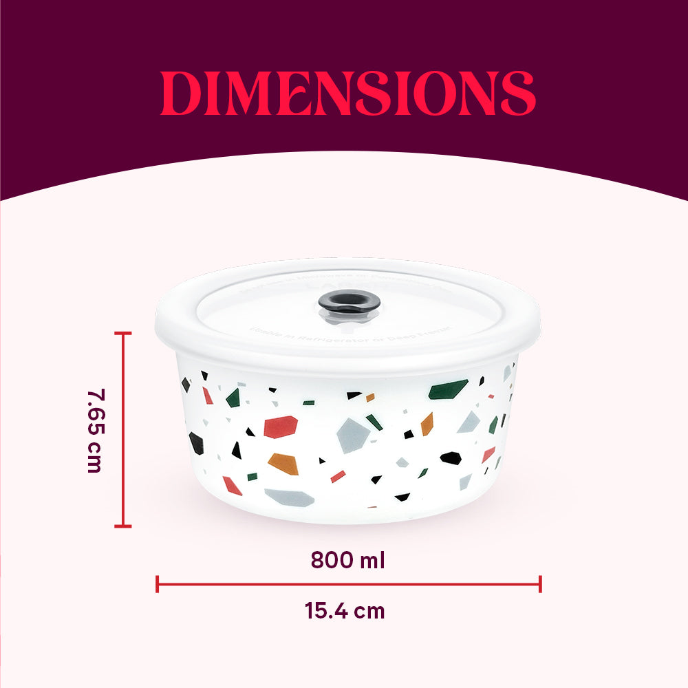 Larah By Borosil Confetti Storage Bowl Set, 800ml x 2