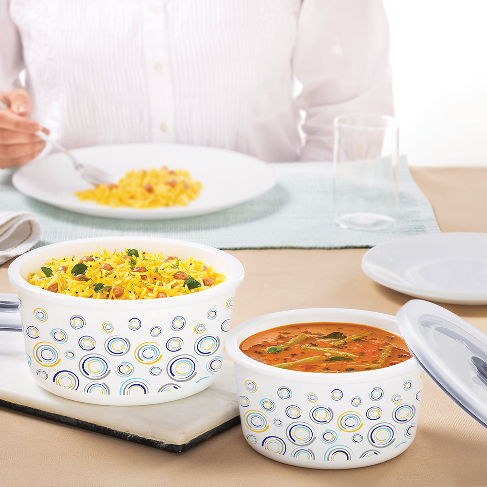 Larah By Borosil Jupiter Storage Bowl Set 1.2 L + 800 ml