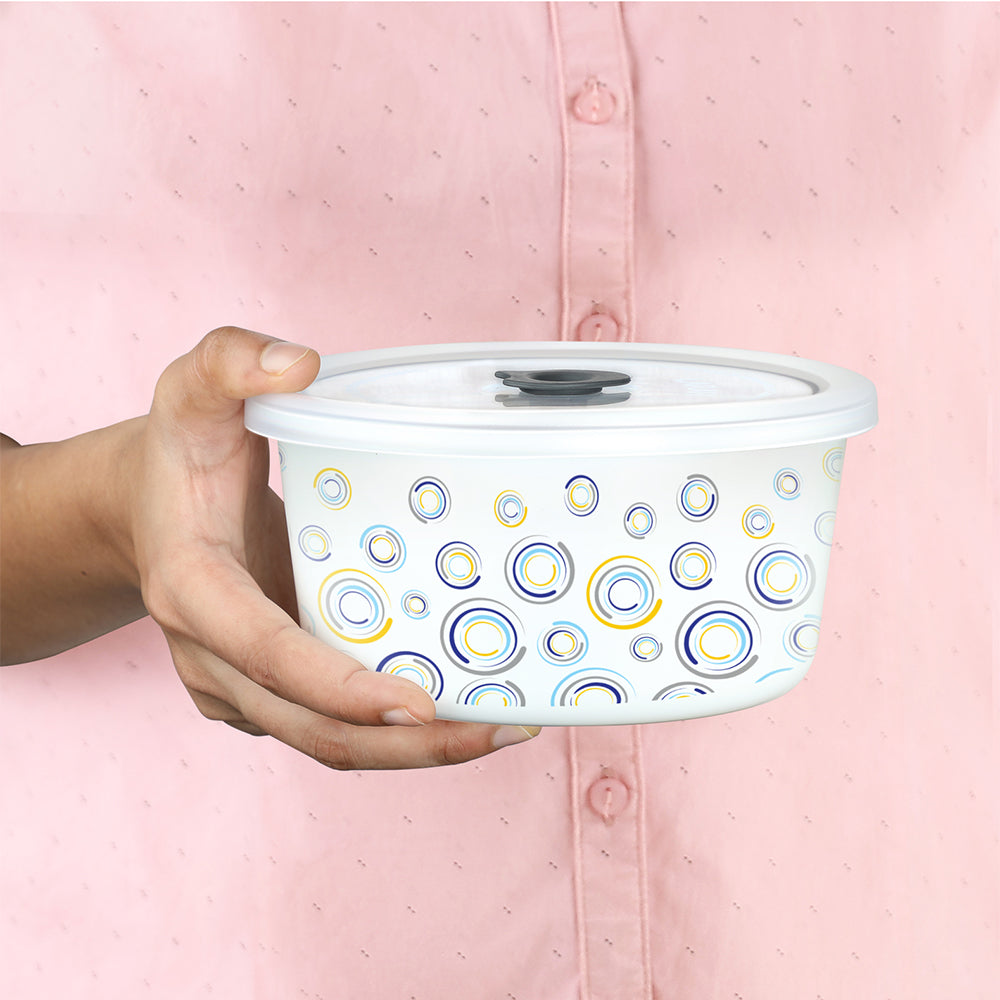 Larah By Borosil Jupiter Storage Bowl Set, 1.2L + 800ml