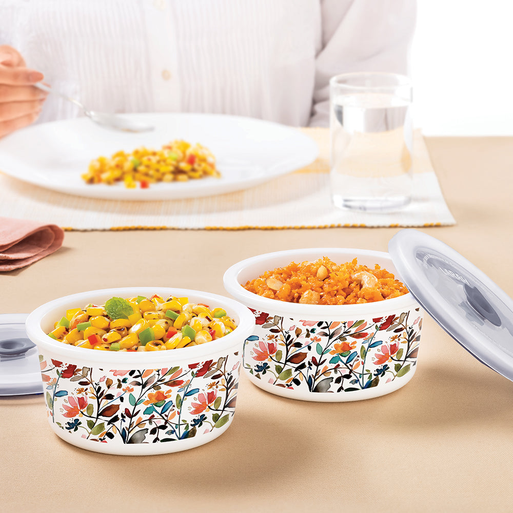 Larah By Borosil Lupin Storage Bowl Set 400 ml x 2