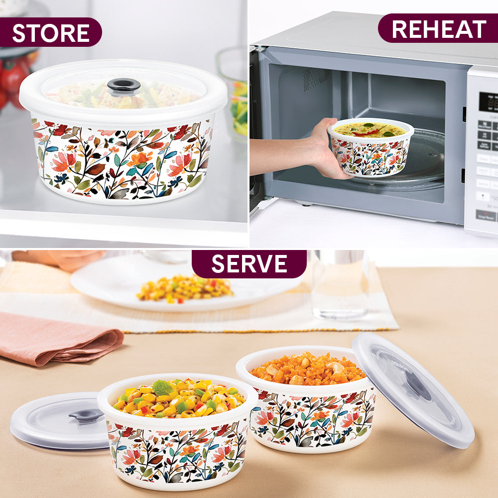 Larah By Borosil Lupin Storage Bowl Set, 400ml x 2