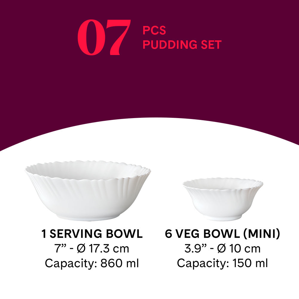 Larah by Borosil Classic Pudding Set, 7 pc (Small)