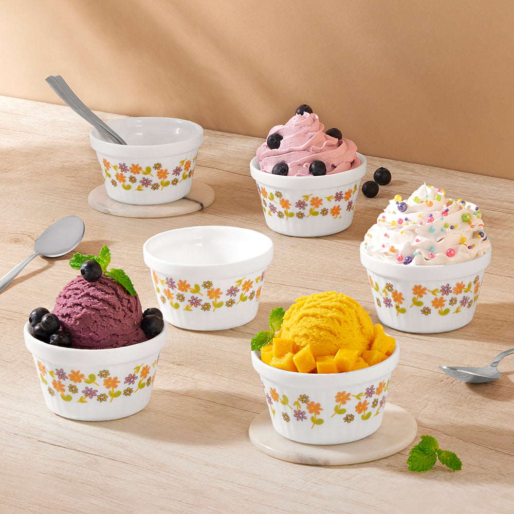 Larah by Borosil Delight Ice Cream Bowl Set 6 pc Set