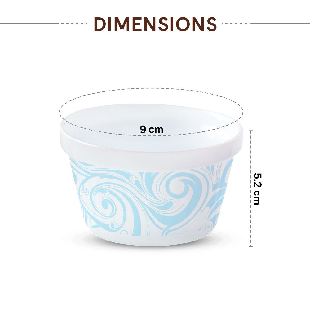 Larah by Borosil Frosty Blue Ice Cream Bowl Set, 6 pc