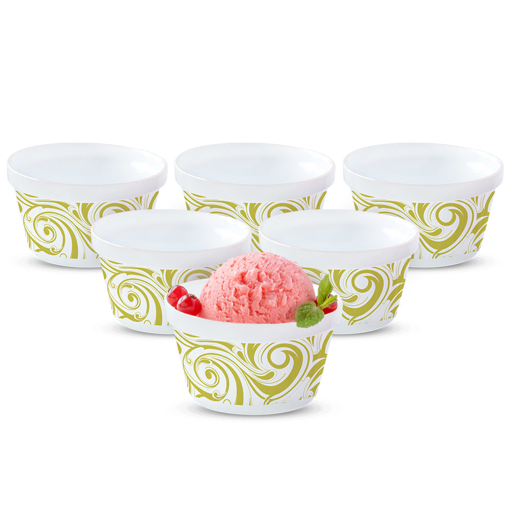 Larah by Borosil Frosty Green Ice Cream Bowl Set, 6 pc