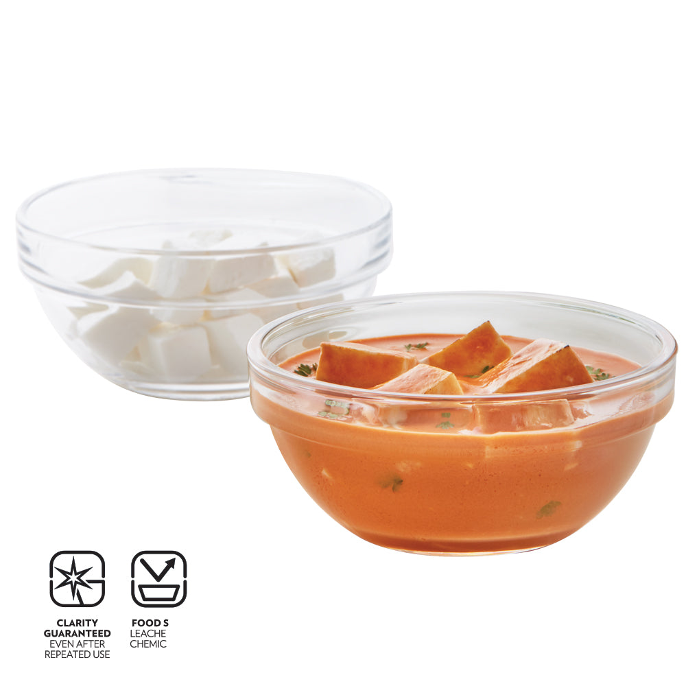 Borosil Stackable Serving Bowls, 245ml x 6