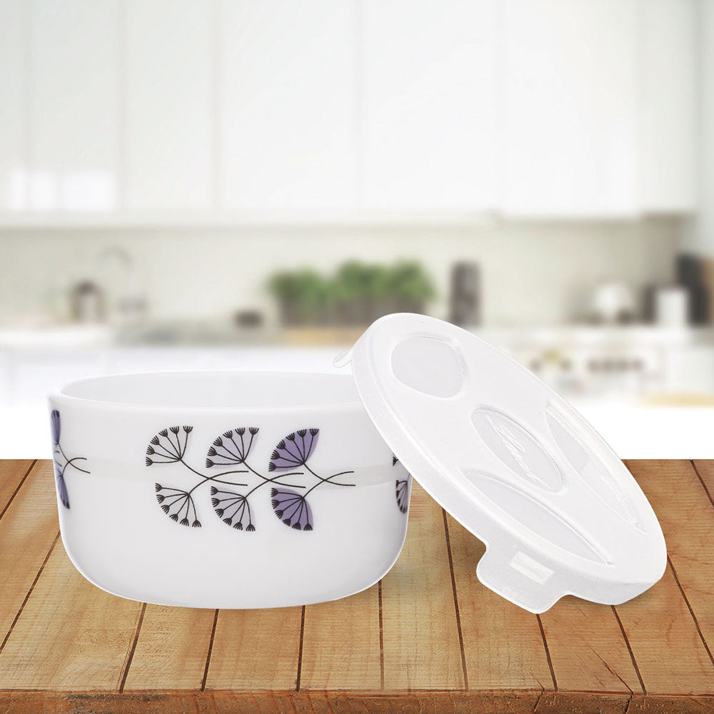 My Borosil Opalware Bowls & Katoris 6 pc Set Floret Katori w Lid