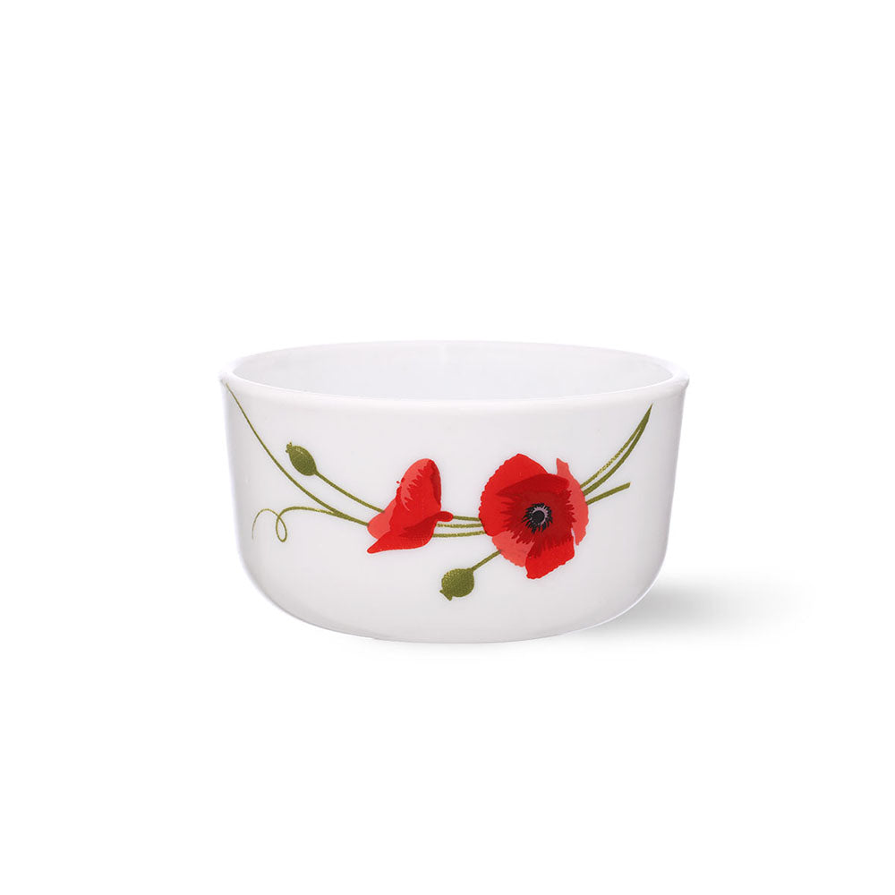 Larah by Borosil Red Carnation Katori, 6 pc