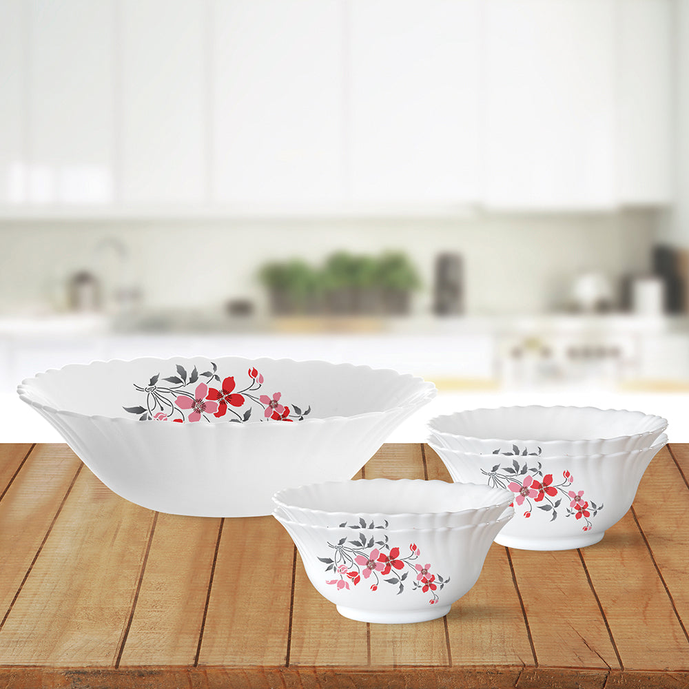 Larah by Borosil Fiore Pudding Set, 7 pc (Small)