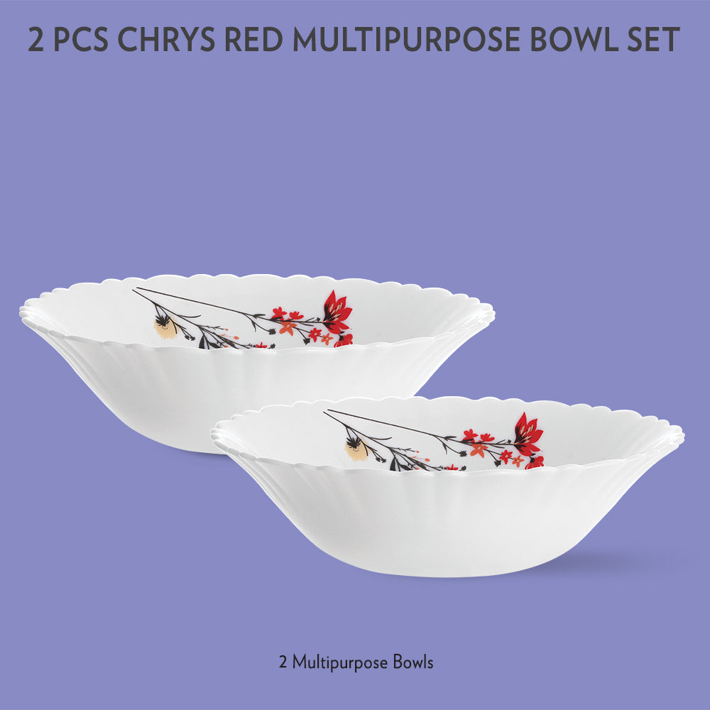 Chrys Red Multipurpose Bowl, 4 pc Set