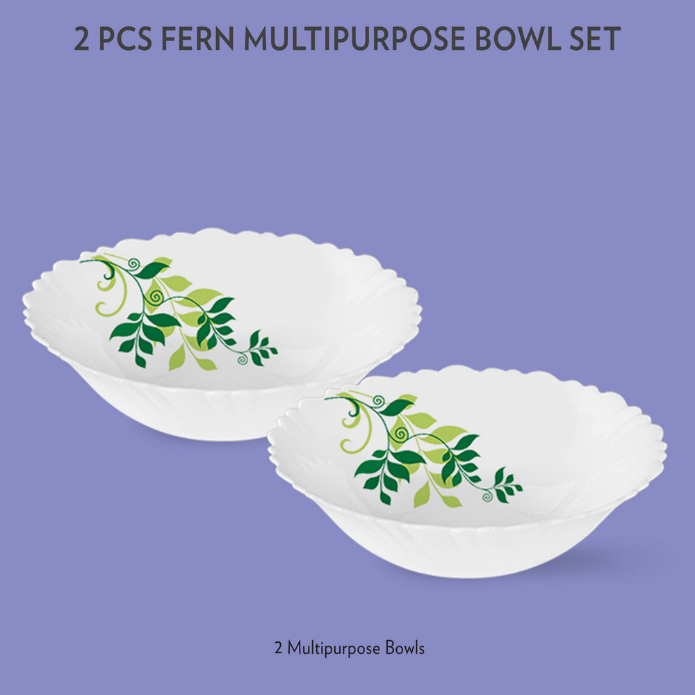Larah by Borosil Fern Multipurpose Bowl, 2 pc Set