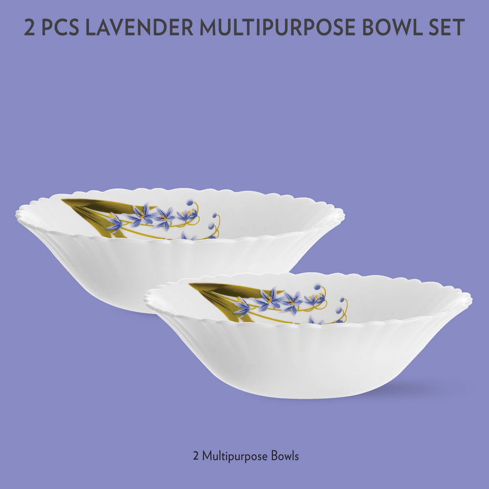 Larah by Borosil Lavender Multipurpose Bowl, 4 pc Set