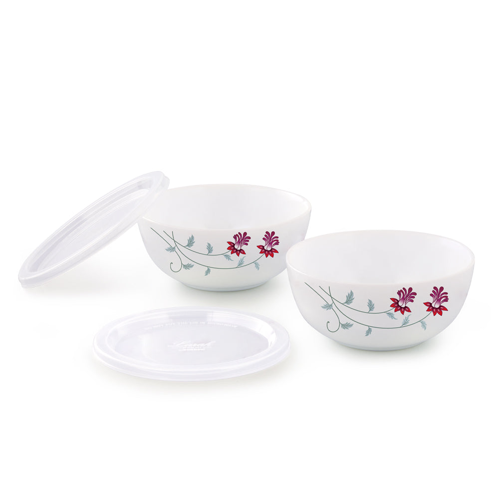 Larah by Borosil Flower Pot Serve n Store, 2 pc Set