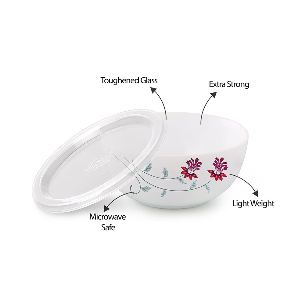 Larah by Borosil Flower Pot Serve n Store, 2 pc Set