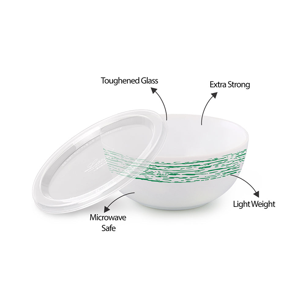 Larah by Borosil Green Nova Serve n Store, 2 pc Set