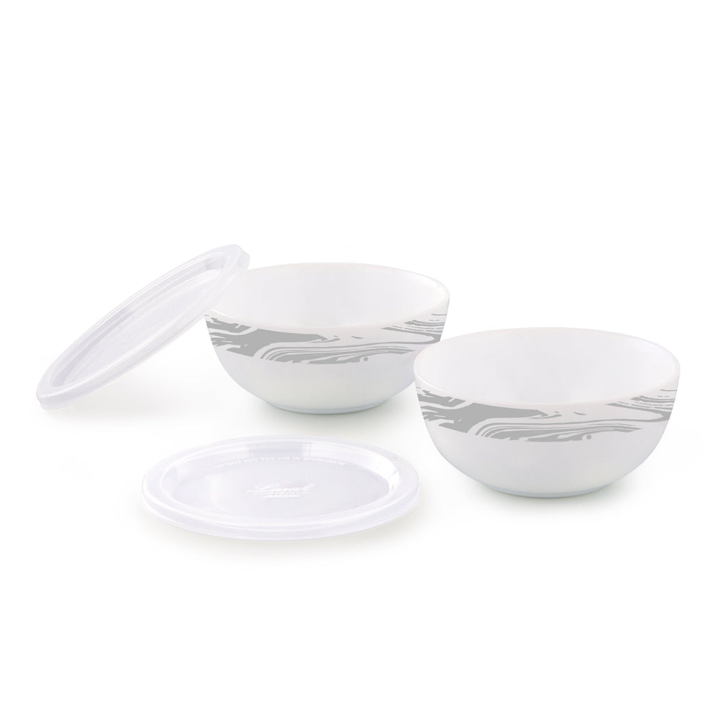 Larah by Borosil Marble Serve n Store, 2 pc Set