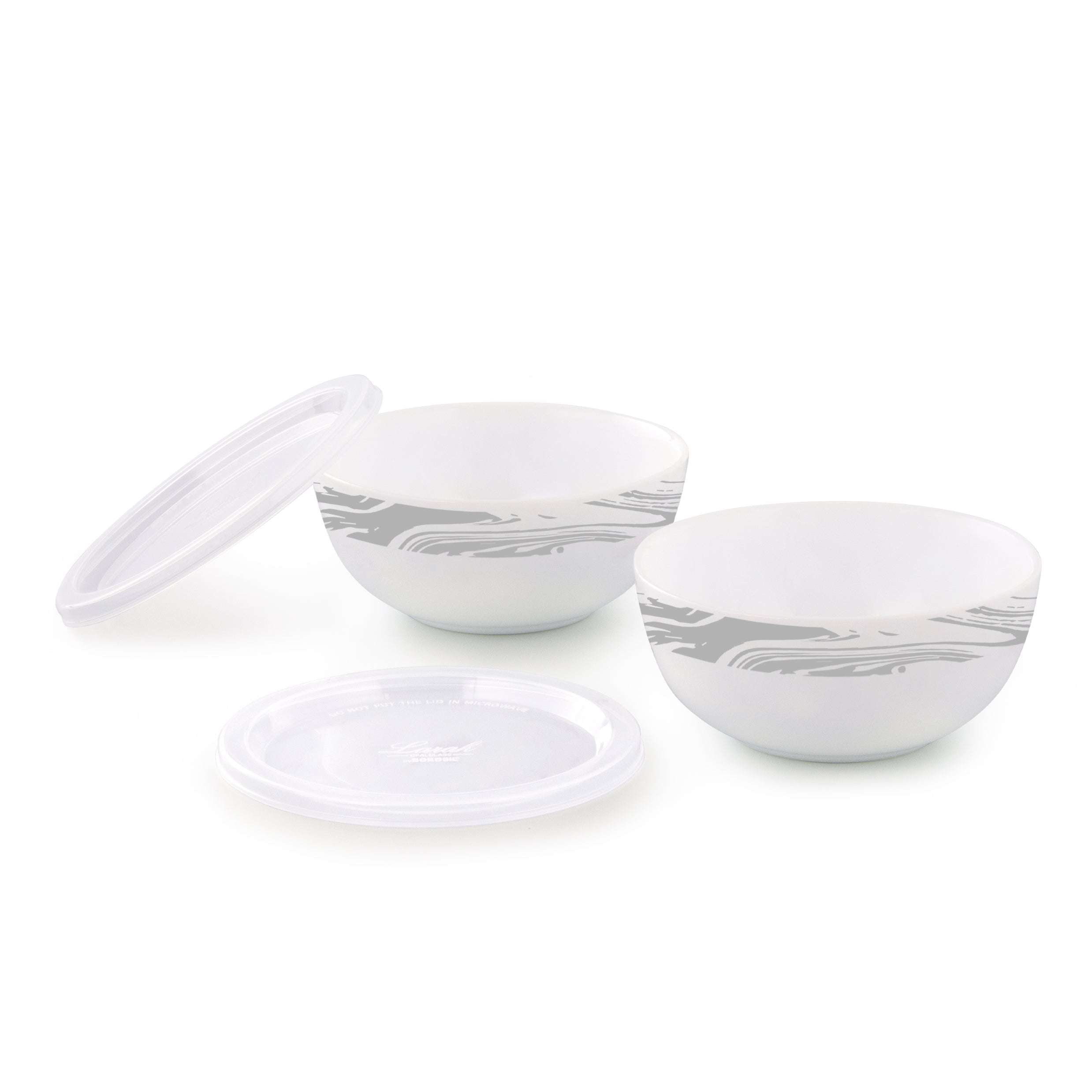 Larah by Borosil Marble Serve n Store, 2 pc Set