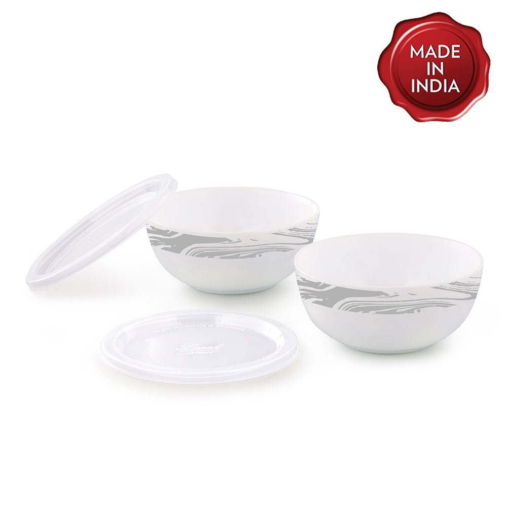 Larah by Borosil Marble Serve n Store, 2 pc Set