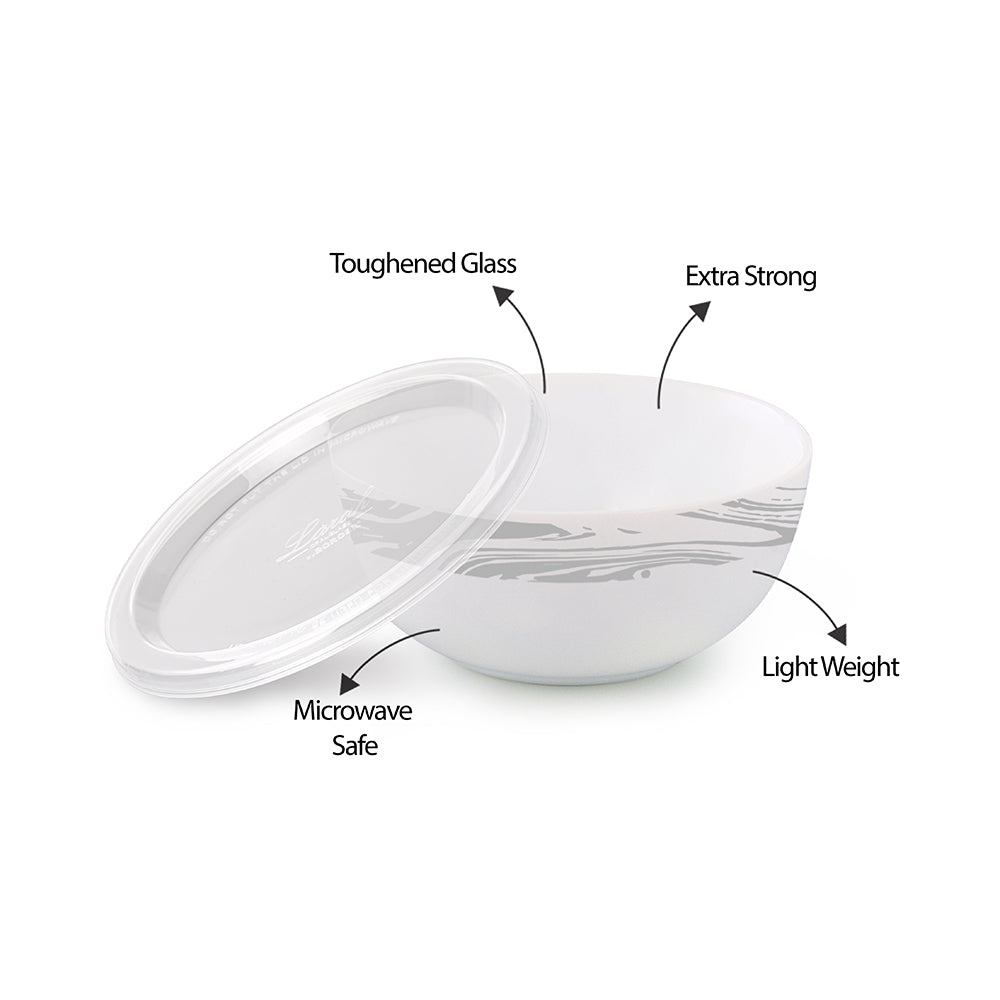 Larah by Borosil Marble Serve n Store, 2 pc Set