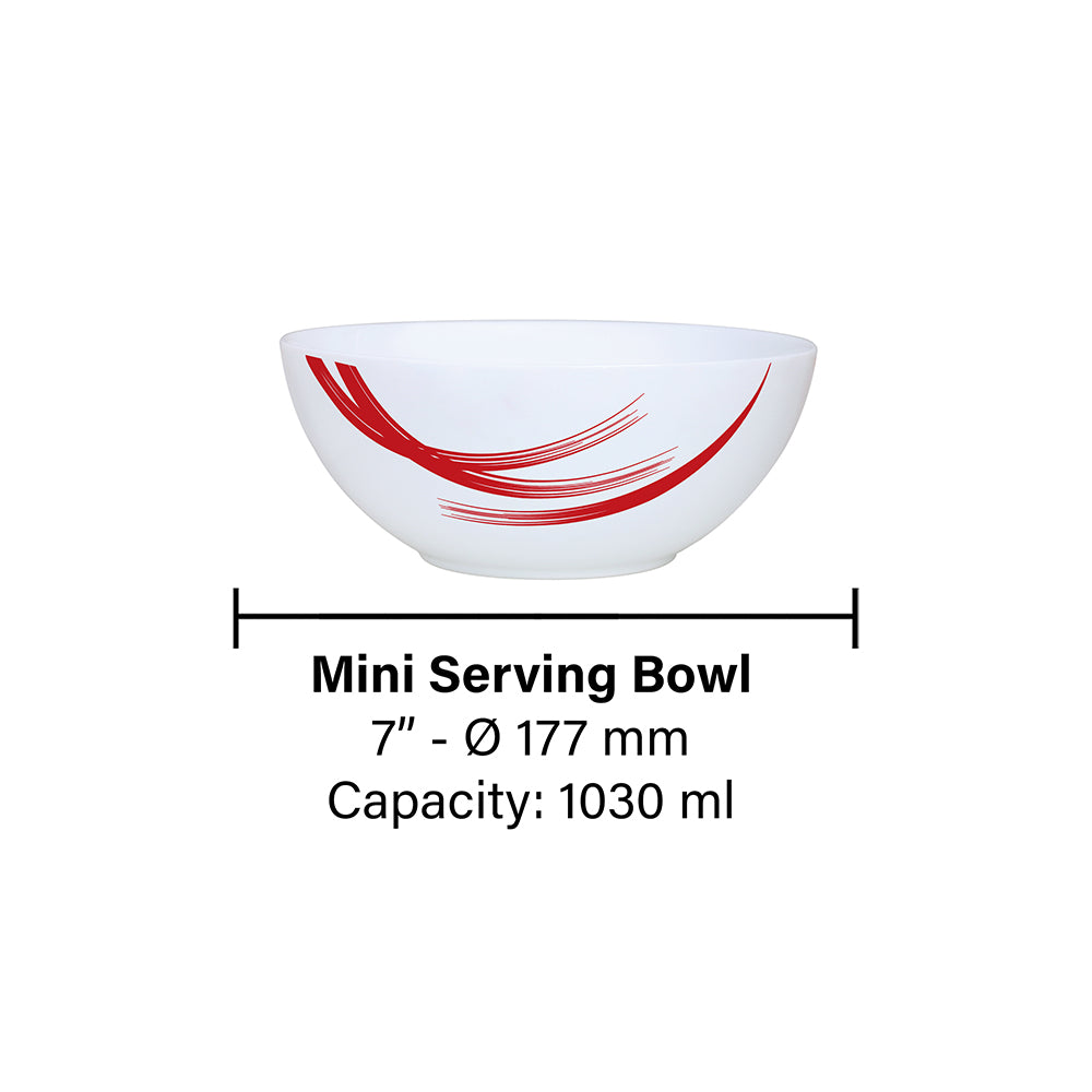 Larah by Borosil Red Stella Snack Bowl with Cover, 2pcSet+2Lids