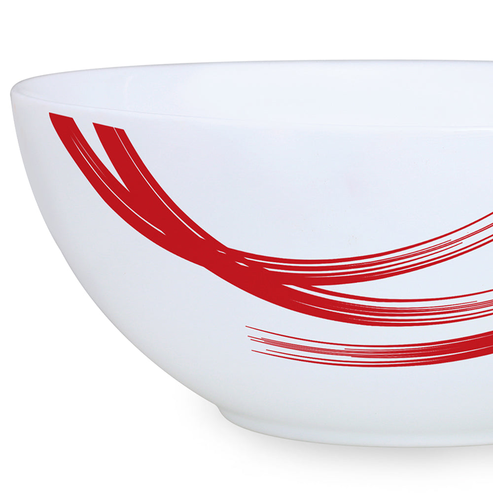 Larah by Borosil Red Stella Snack Bowl with Cover, 2pcSet+2Lids