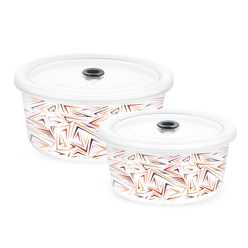 Larah By Borosil Comet Storage Bowl Set, 1.2L + 800ml