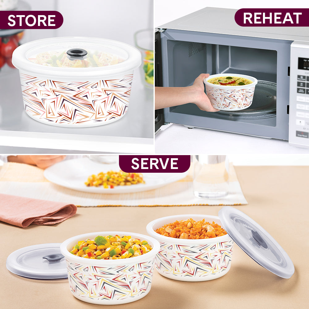 Larah By Borosil Comet Storage Bowl Set, 400ml x 2