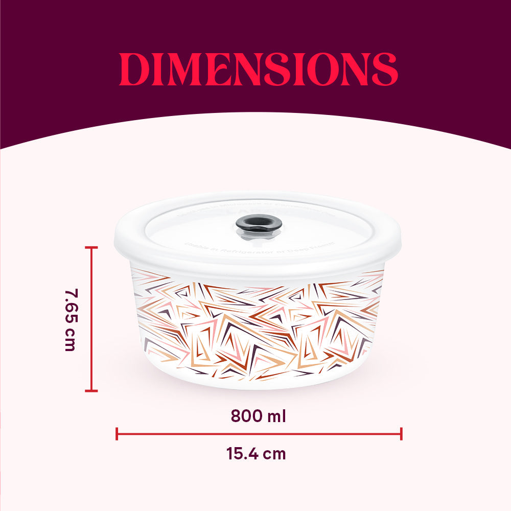 Larah By Borosil Comet Storage Bowl Set, 800ml x 2