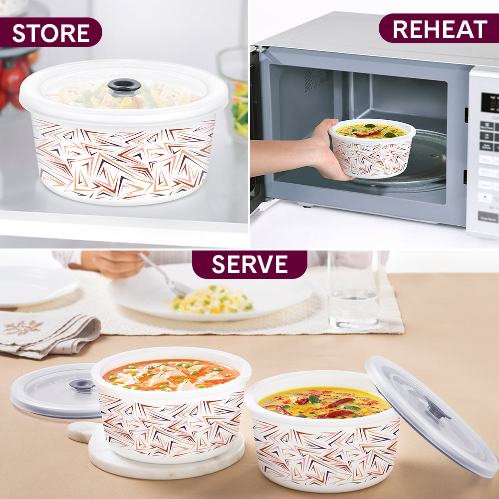 Larah By Borosil Comet Storage Bowl Set, 800ml x 2