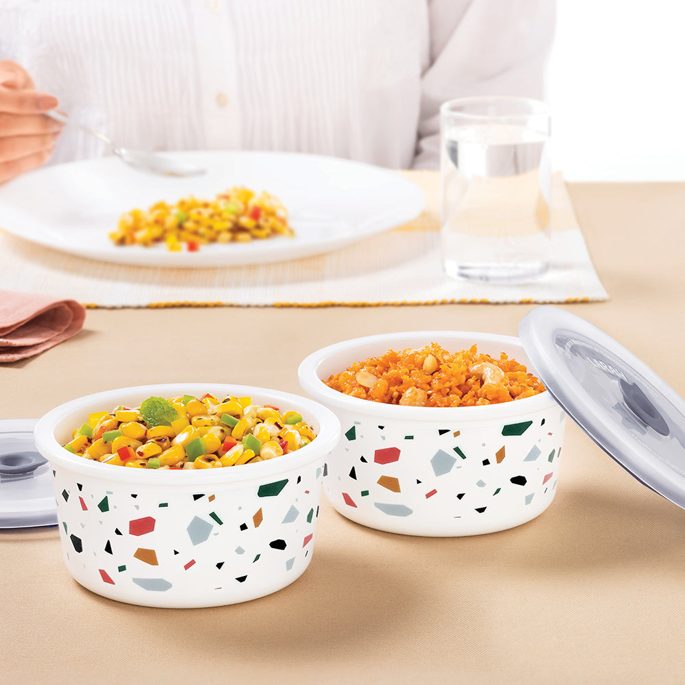 Larah By Borosil Confetti Storage Bowl Set 400 ml x 2