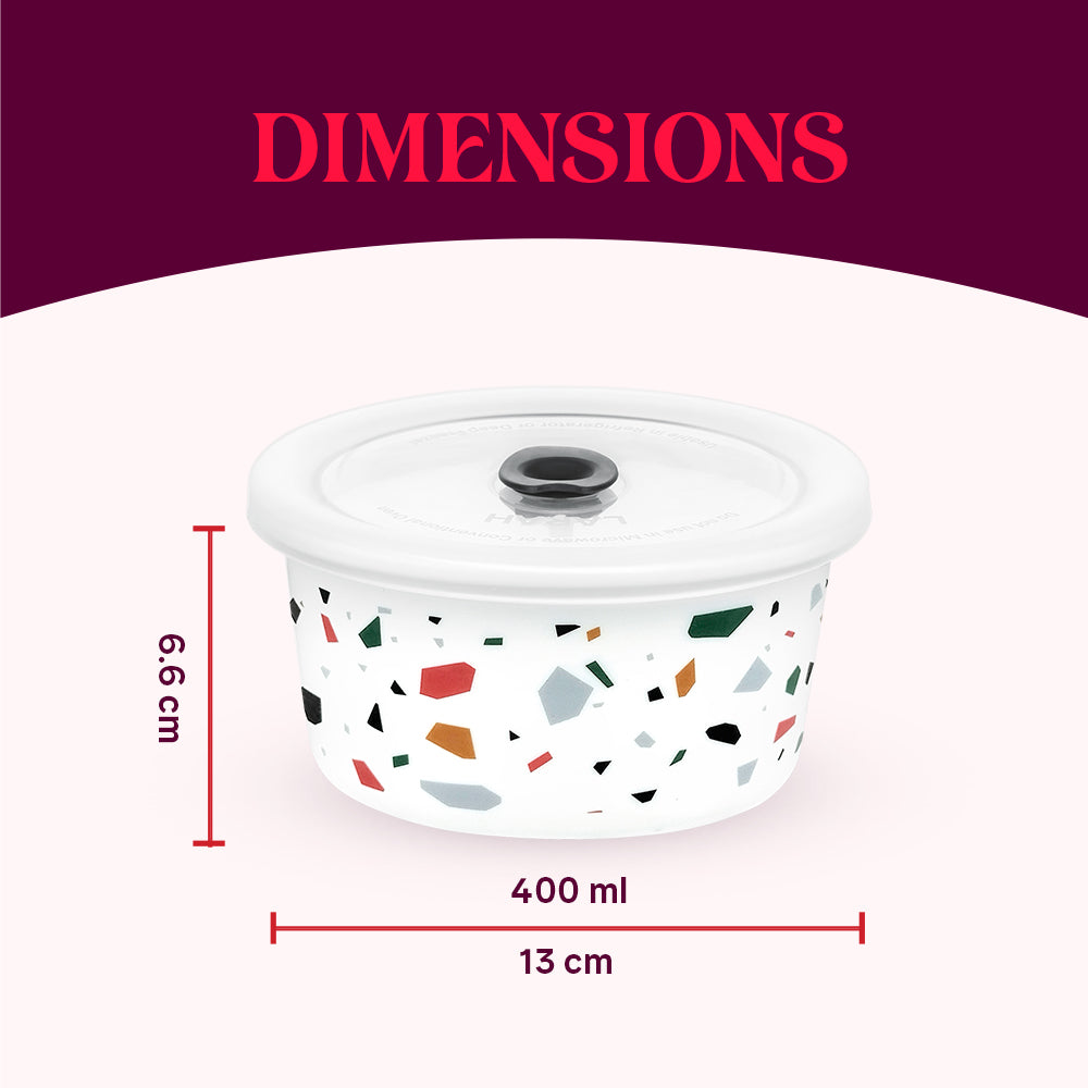 Larah By Borosil Confetti Storage Bowl Set, 400ml x 2
