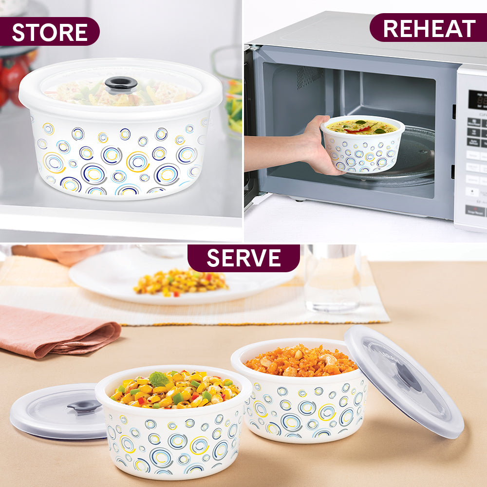 Larah By Borosil Jupiter Storage Bowl Set, 400ml x 2