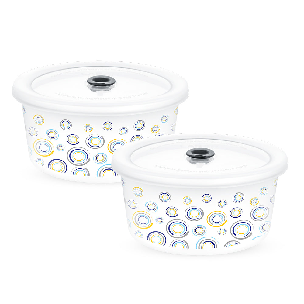 Larah By Borosil Jupiter Storage Bowl Set, 800ml x 2