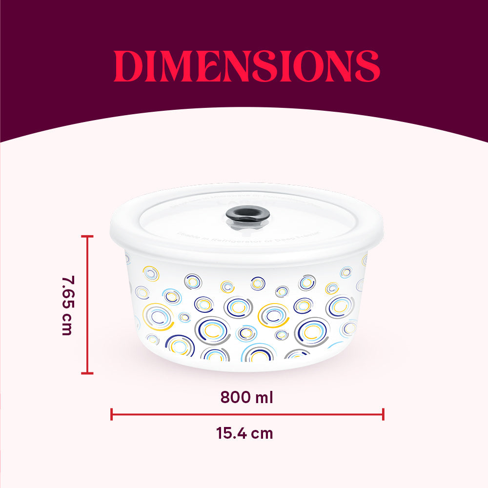 Larah By Borosil Jupiter Storage Bowl Set, 800ml x 2