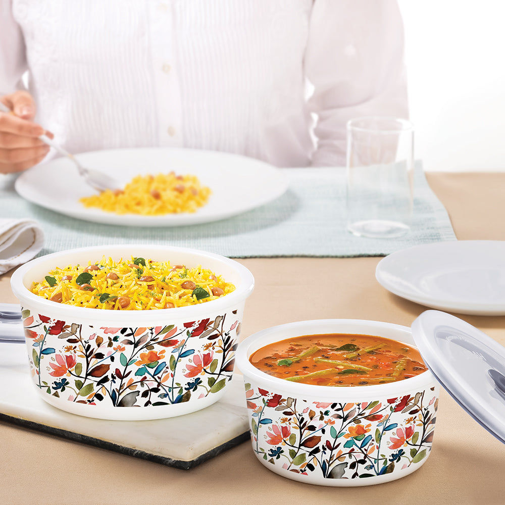 Larah By Borosil Lupin Storage Bowl Set 1.2 L + 800 ml