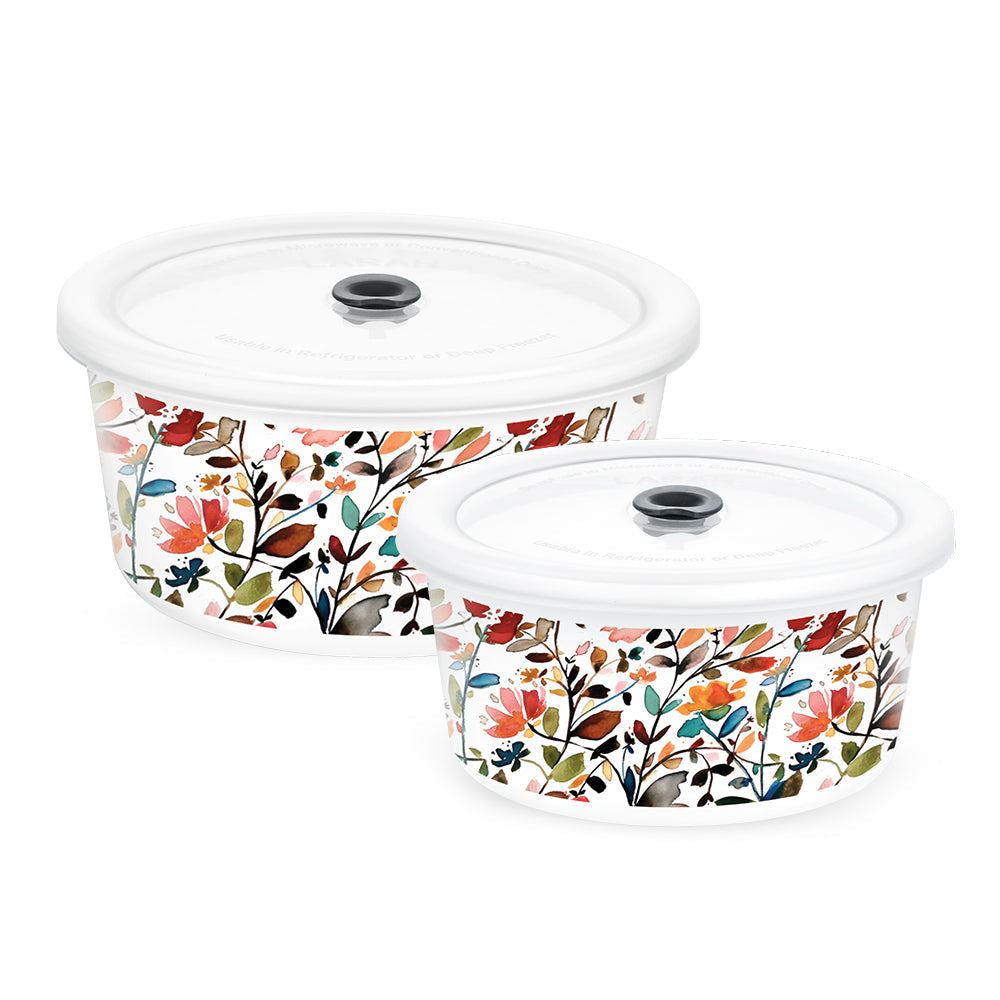 Larah By Borosil Lupin Storage Bowl Set, 1.2L + 800ml