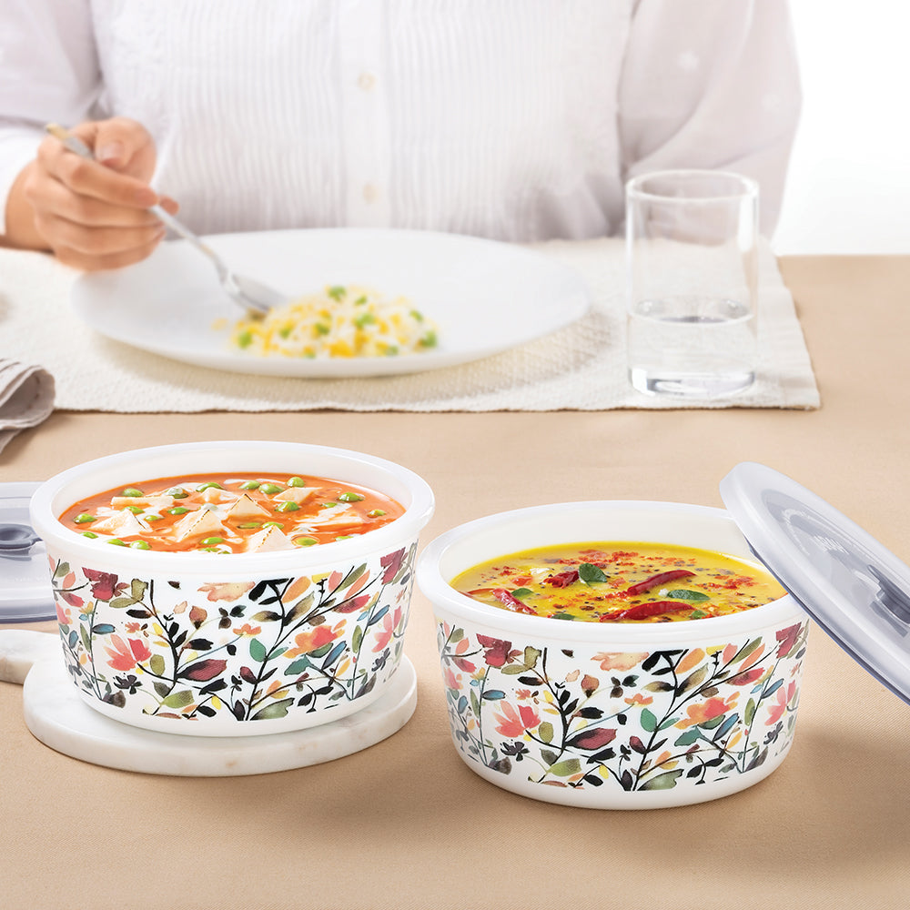 Larah By Borosil Lupin Storage Bowl Set 800 ml x 2