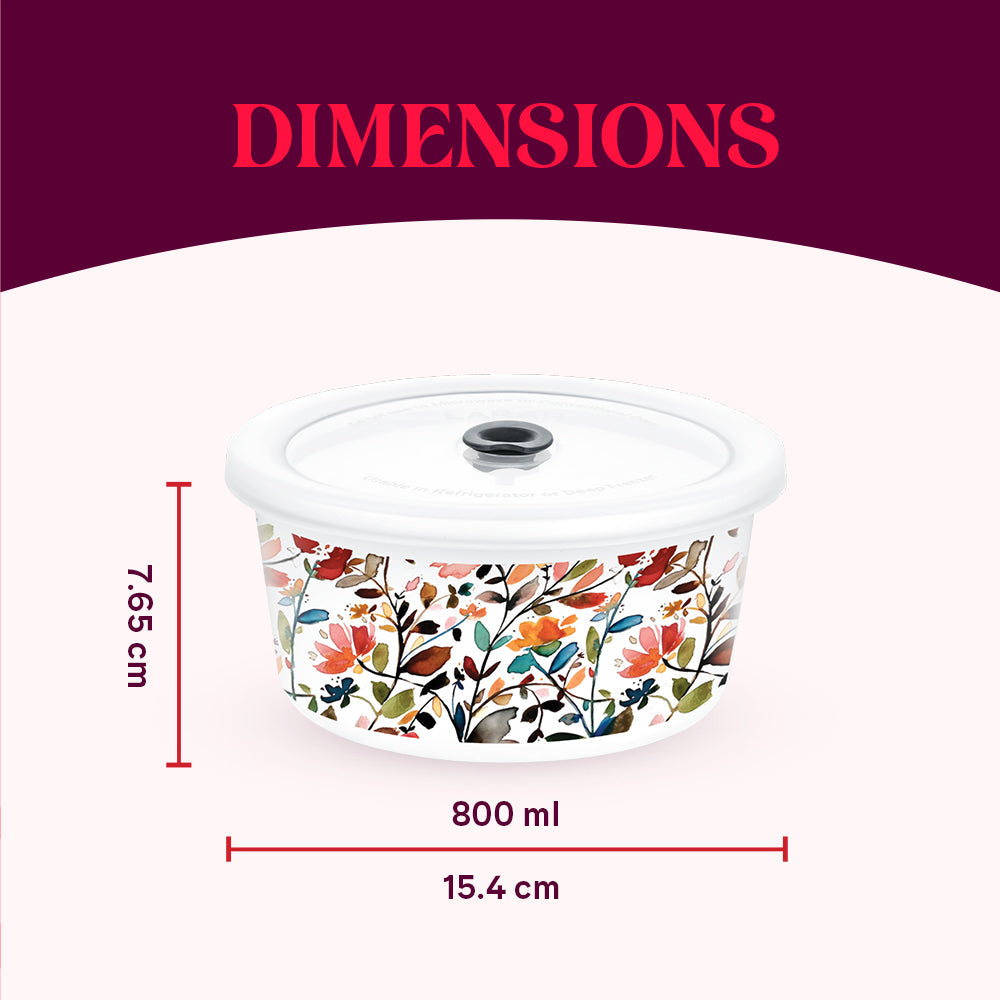 Larah By Borosil Lupin Storage Bowl Set, 800ml x 2