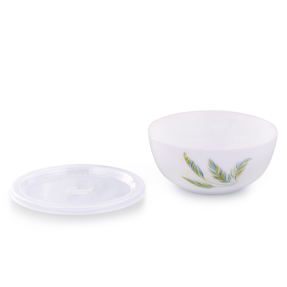 Larah by Borosil Breeze Snack Bowl with Cover, 4pcSet+4Lids