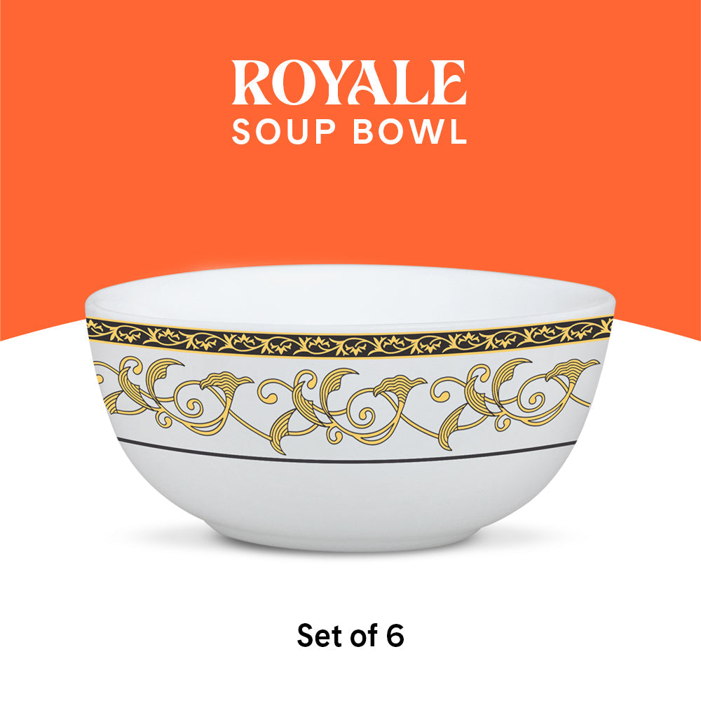 Larah by Borosil Royale Soup Bowl Set, 6 pc