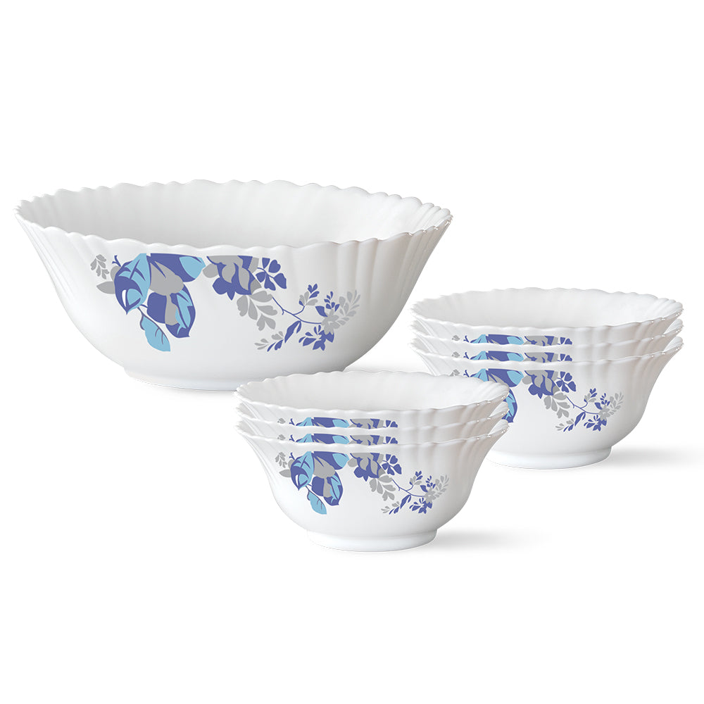 Larah by Borosil Blue Cascade Pudding Set 7 pc Set (Small)