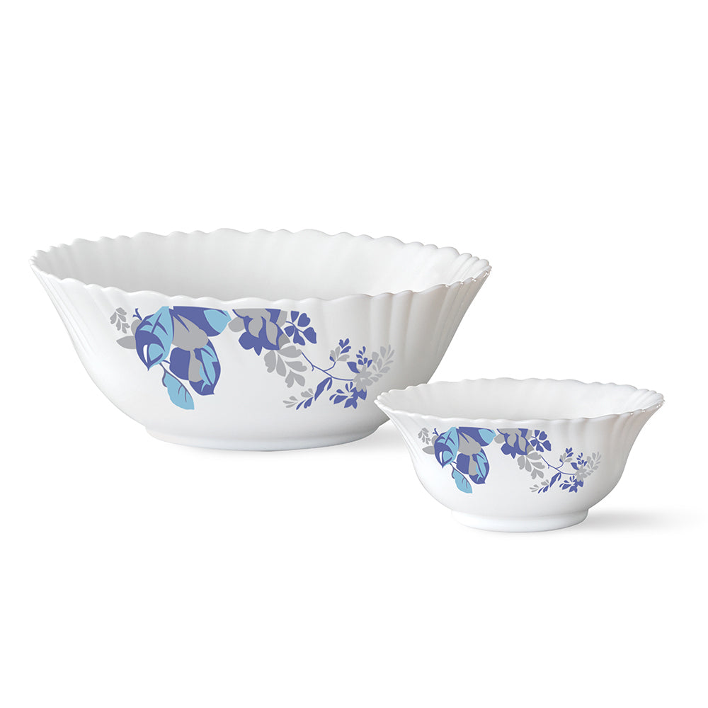Larah by Borosil Blue Cascade Pudding Set, 7 pc (Small)