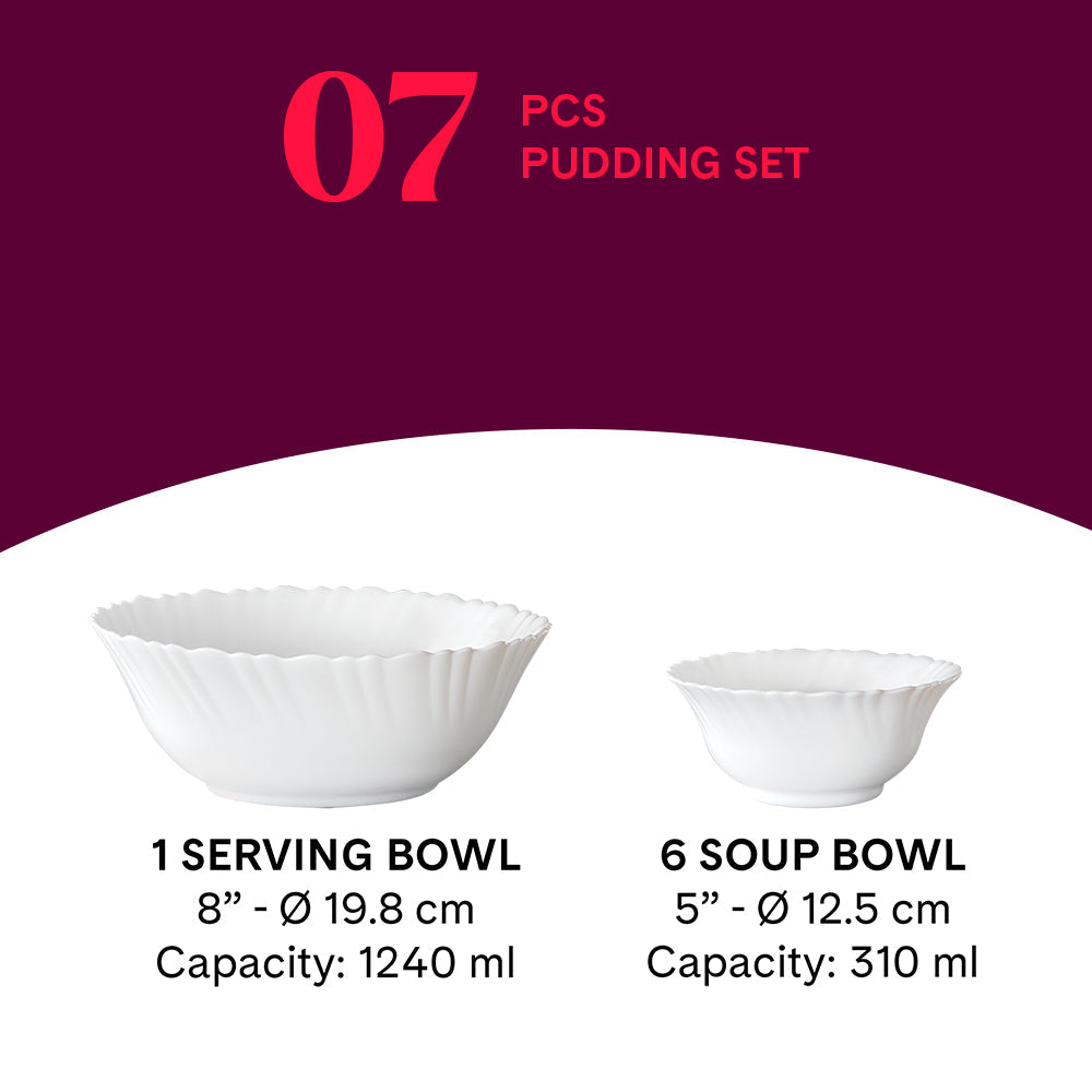 Larah by Borosil Millenia Pudding Set, 7 pc (Small)