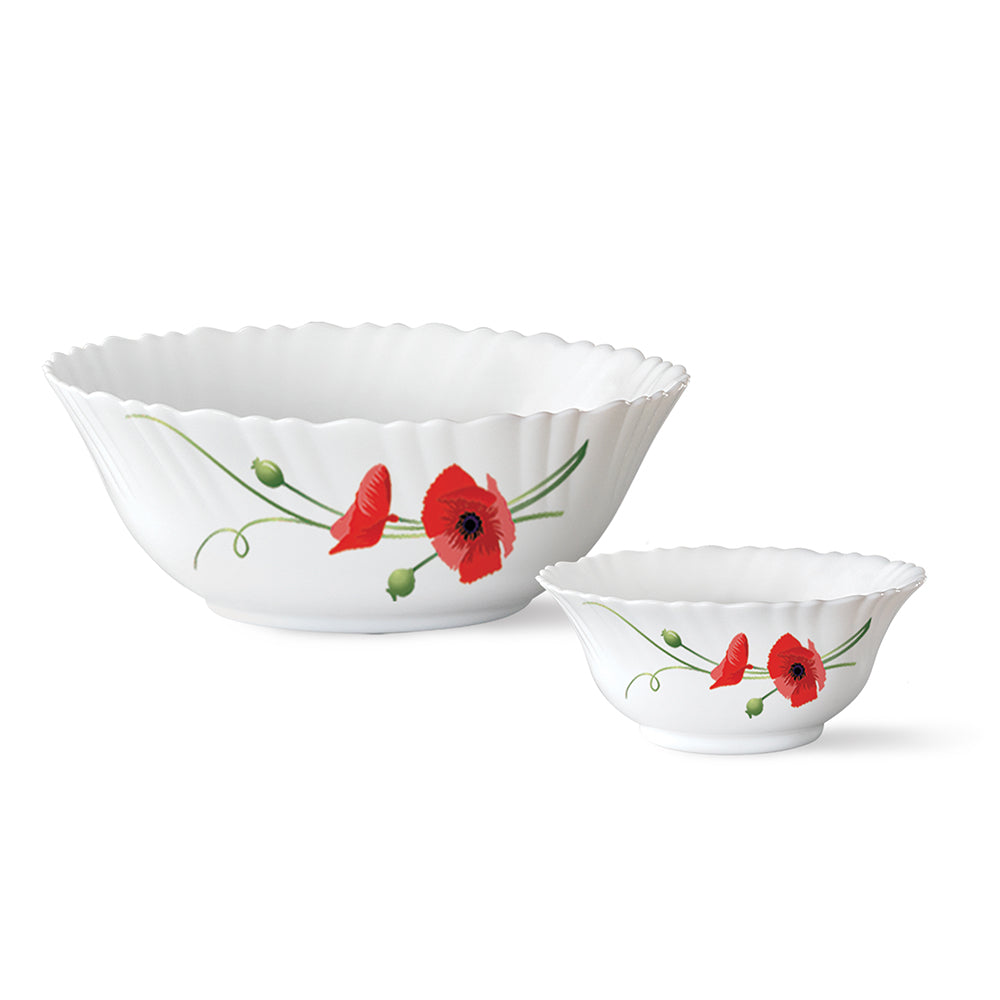 Larah by Borosil Red Carnation Pudding Set, 7 pc (Small)