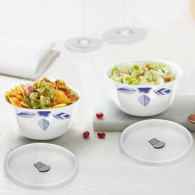 Larah by Borosil Morning Glory 4 pc Mixing Bowl, 1 L + 750 ml