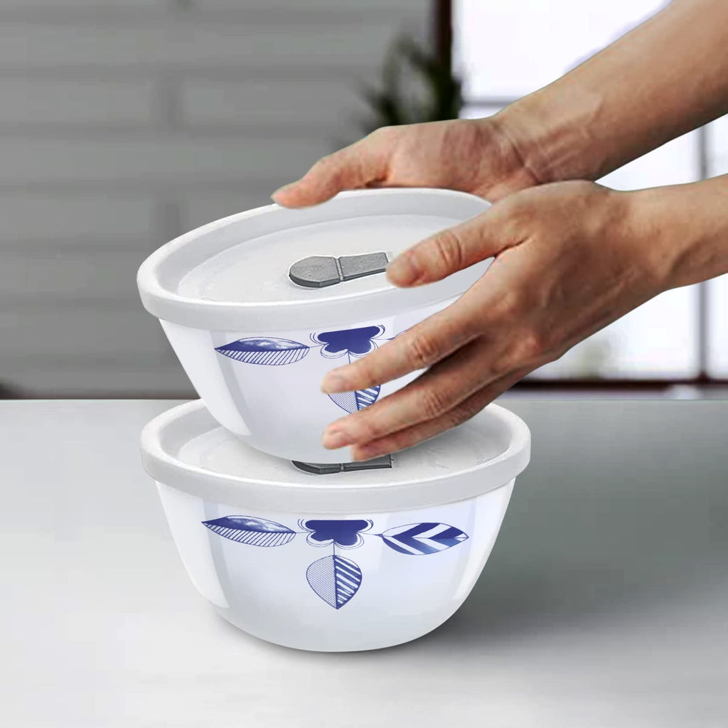 Larah by Borosil Morning Glory 4 pc Mixing Bowl, 500 ml x 2