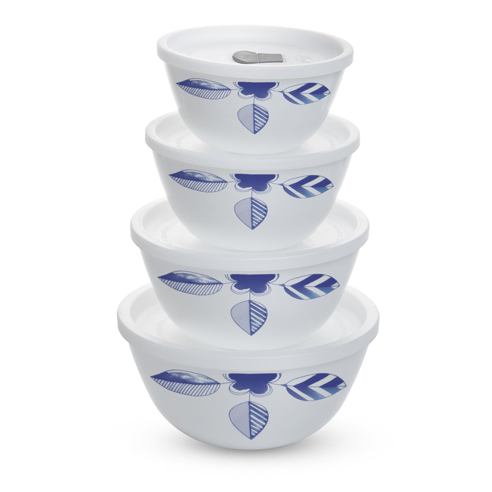 Larah by Borosil Morning Glory 4 pc Mixing Bowl, 750 ml x 2