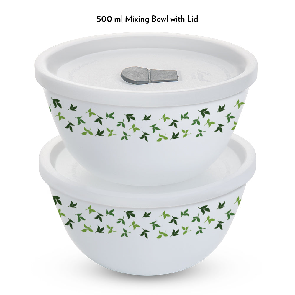Larah by Borosil Sage 4 pc Mixing Bowl, 500 ml x 2